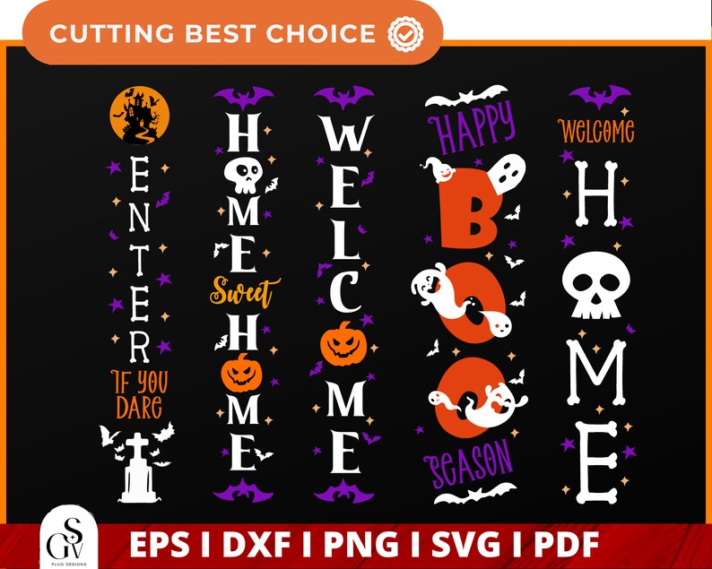 Halloween Porch Sign Svg Bundle, Welcome Sign Svg, Autumn Porch Sign ...