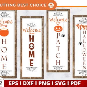 Halloween Porch Sign Svg Bundle, Welcome Sign Svg, Autumn Porch Sign ...