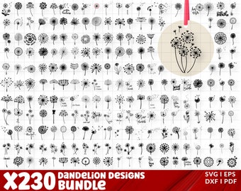 DANDELION SVG, Dandelion Svg Bundle, Dandelion Cricut, Dandelion Clipart, Clip Art, Dandelion Vector, Dandelion Files For Cricut, Silhouette