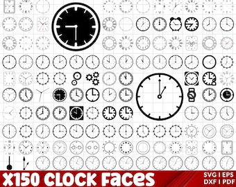 Clock Face Svg, Clock Svg, Clock face clipart Bundle cut files, Clock Numbers Svg, Roman numeral clock, Clock face template,Clock silhouette