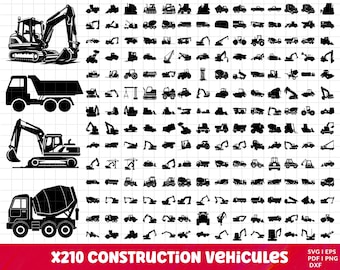 Veicoli da costruzione SVG, Veicoli da costruzione PNG, Clipart di macchinari pesanti, Camion e macchinari pesanti, Escavatore SVG, Costruzione SVG