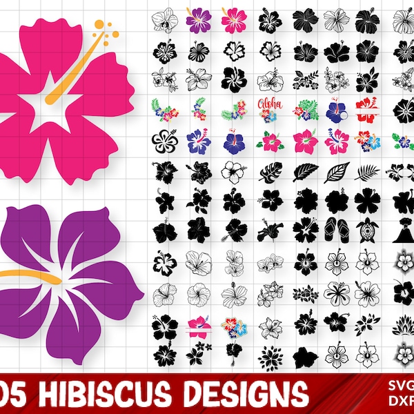 Hibiskus svg, tropische Blume svg, Hawaii svg, Blumen svg, Blume svg, Hawaii svg, geschnittene Datei für Cricut und Silhouette