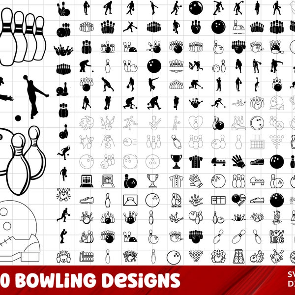 Bowling SVG Bundle, BowlingPNG Bundle, Bowling Clipart, Bowling SVG Cut Files for Cricut, Bowling Silhouette, Bowling vector, Strike svg.