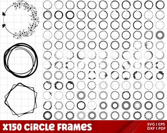 circle frame svg file, cake topper svg, wreath frame svg, svg files for cricut and silhouette, circle monogram frame, wedding frame svg, png