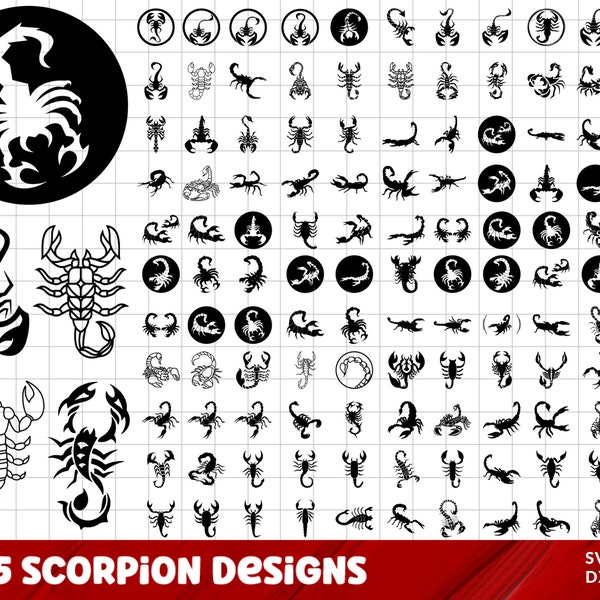 Scorpion SVG Bundle, Scorpion PNG Bundle, Scorpion Clipart, Scorpion SVG Cut Files for Cricut, Scorpion Silhouette,