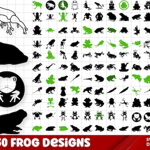 Frog SVG Bundle, Frog PNG Bundle, Frog Clipart, Frog SVG Cut Files for Cricut, Frog Silhouette, Frog Monogram, Toad Svg, Frog Face Svg