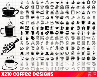 Kaffee SVG Bundle, Kaffee PNG Bundle, Kaffee Clipart, Kaffee SVG-Schnittdateien für Cricut, Kaffee mit Dampf svg, Teetasse svg, Kaffeebohnen svg.