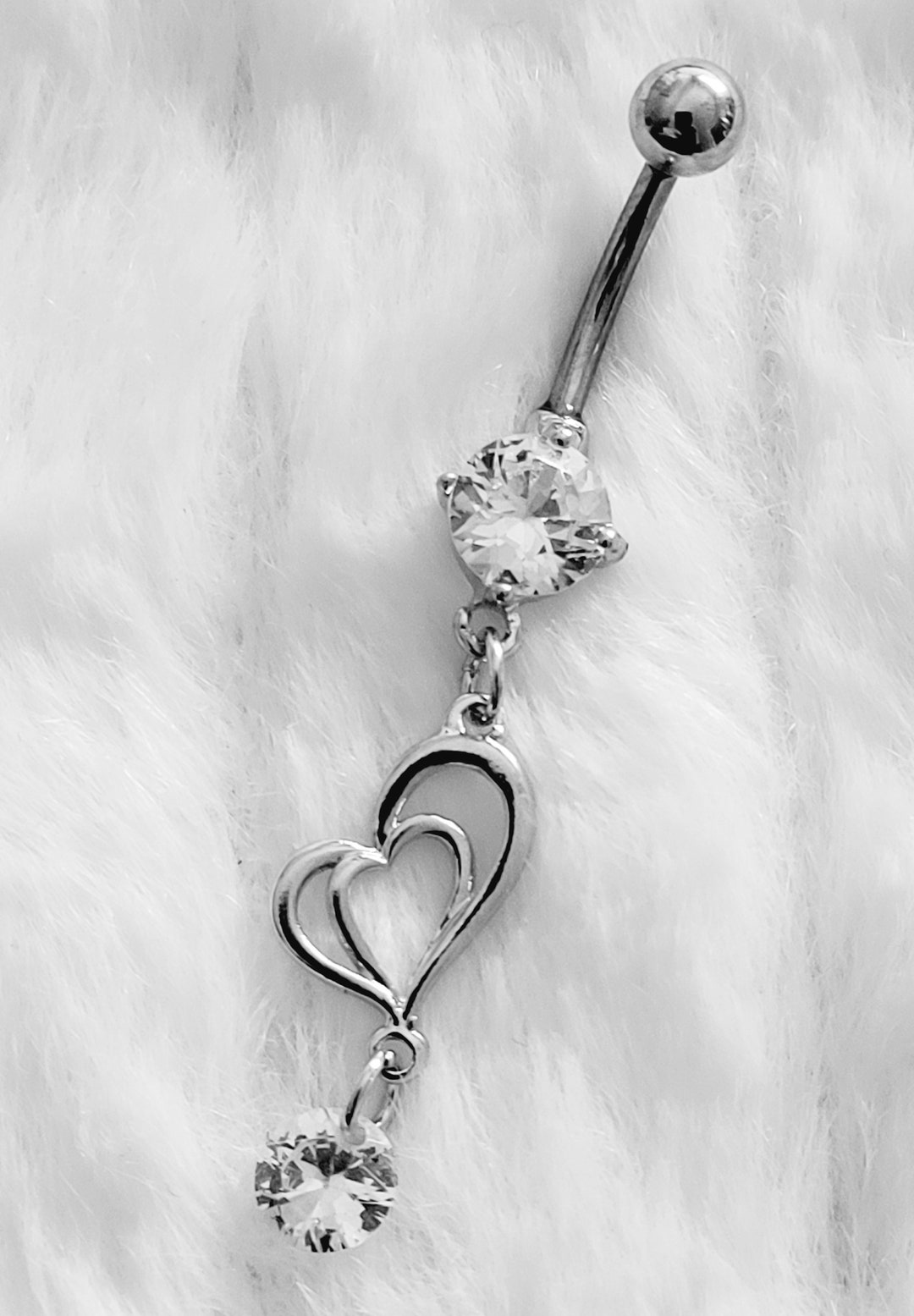 Sexy Dangle Belly Button Ring / Navel Ring / Heart / Pierced / Etsy