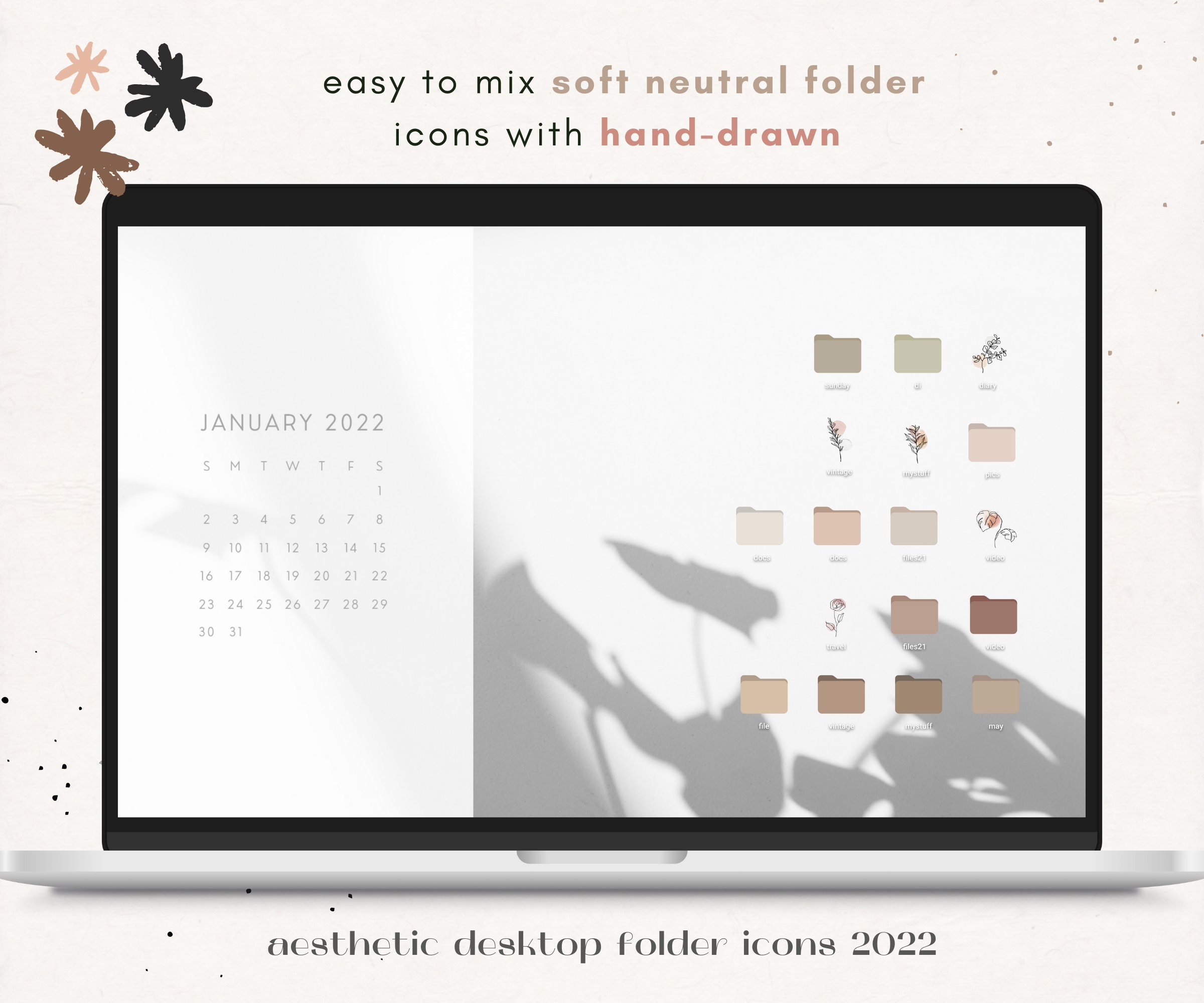Aesthetic Desktop Icons Aesthetic Desktop Wallpaper Folder Etsy UK