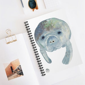 Manatee Notebook, Ruled Line Spiral Notebook, School Supplies, Manatee Gifts, Spiral Bound Journal