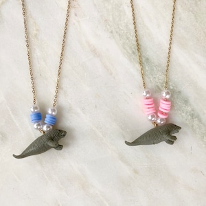 Manatee Charm Necklace with Heishi Beads, Manatee Necklace, Gift for Manatee Lover, Manatee Jewelry