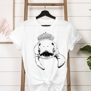 Manatee Queen Tee Shirt, Cute Manatee Shirt, Bella + Canvas Unisex Jersey Short Sleeve Tee in Multiple Colors, Manatee Gift