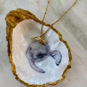 Pashal Silver Tone Florida Manatee Dangle Earrings & Necklace Set - Cute Marine Life Jewelry, Lightweight