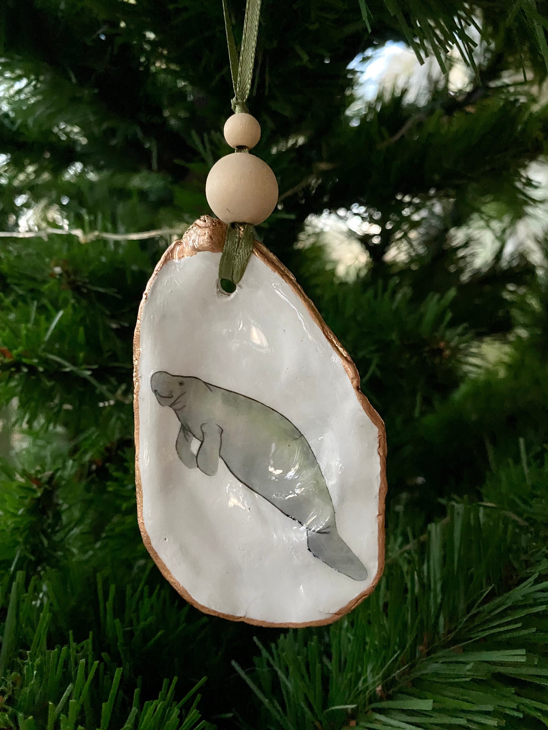 Manatee Christmas Ornament 
