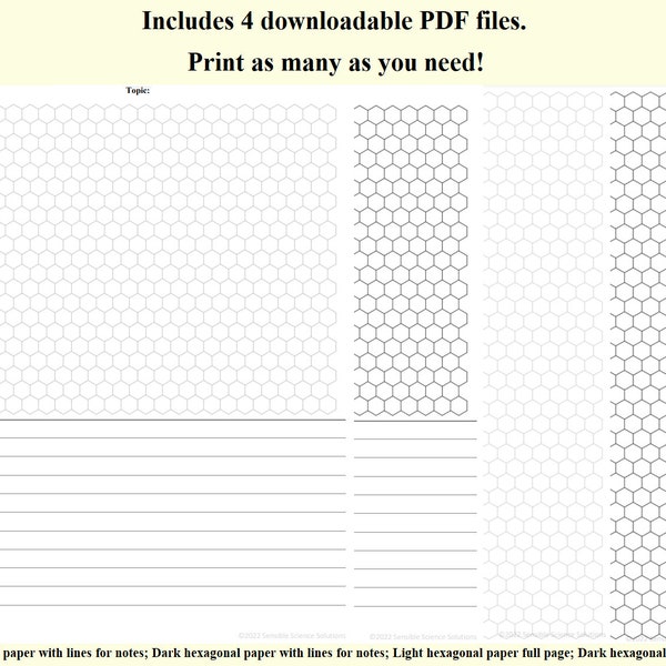 Hexagon Paper for Organic Chemistry. Hexagon Graph Paper. O Chem Hex Paper. Cyclohexane Paper.