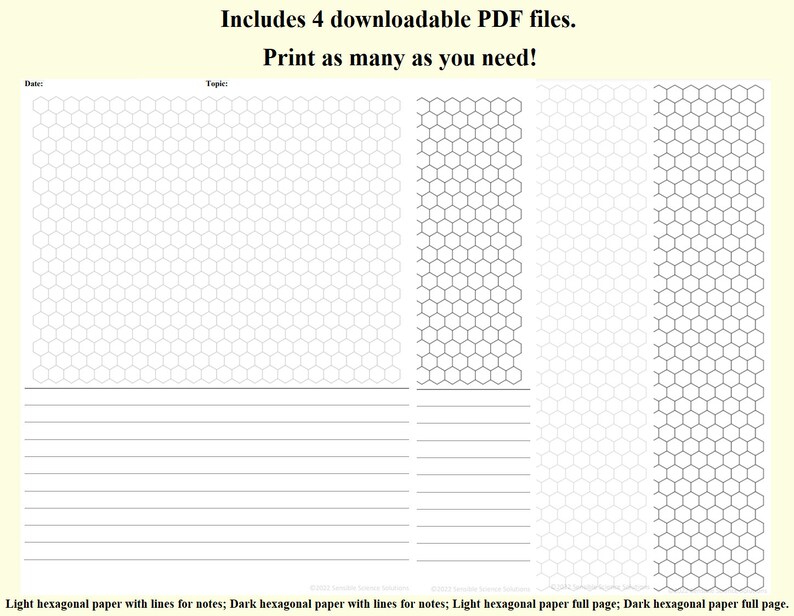 hexagon paper for organic chemistry hexagon graph paper o etsy