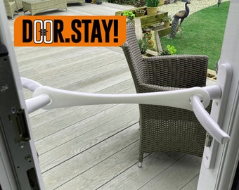 DOOR.STAY! - French Door Stay / Patio Door Stay | White Black Grey | Double Loop Version & STOPPERS