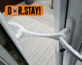 French Door Stay: Hook & Loop Patio Door Restrictor - White Black Grey