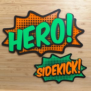 Ka-Pow! Personalized Pet Crate Tag, 3D-Printed Comic Book Themed Dog Kennel Name Plate, RuffLand Crate Tag