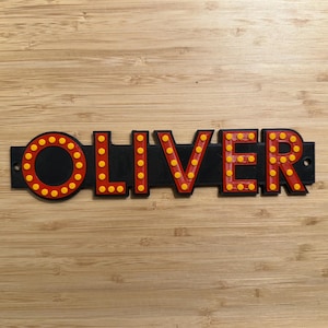 Broadway Lights Personalized Pet Crate Tag, RuffLand Crate Tag, Bedroom Door Name Sign