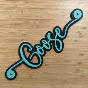 Curl Personalized Pet Crate Tag, RuffLand Kennel Tag, Bedroom Door Name Sign