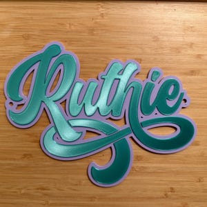 Flourish Personalized Pet Crate Tag, 3D Printed Dog Kennel Name Plate, RuffLand Crate Tag, Bedroom Name Sign