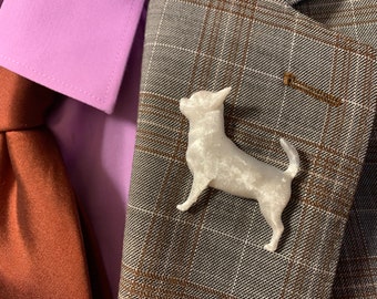 Chihuahua Brooch / Lapel Pin / Stick Pin in your choice of over 140 colors