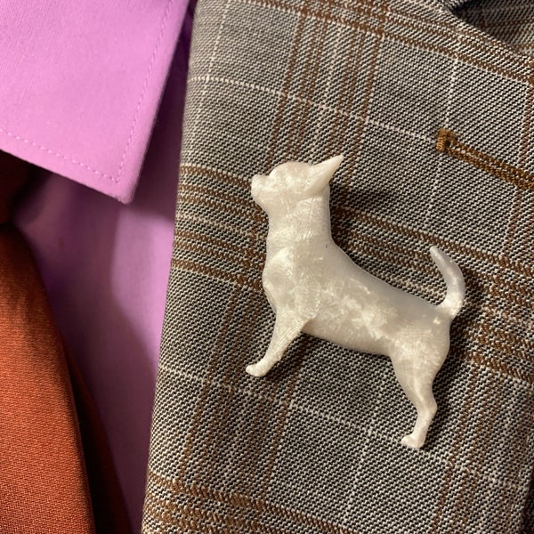 Chihuahua Brooch / Lapel Pin / Stick Pin in your choice of over 140 colors