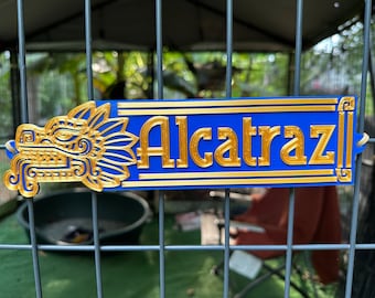 Quetzalcoatl Personalized Pet Crate Tag, RuffLand Kennel Tag, Bedroom Door Name Sign