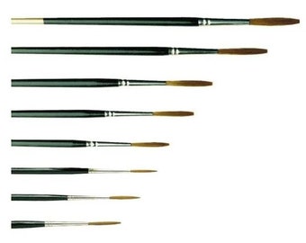 Pro Arte Series 10 Synthetic Chisel Writer 9 Brush Set - Signwriting, Pinstriping and Lining brushes