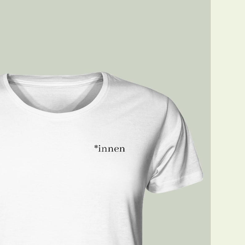 T-SHIRT innen Gendern Unisex 100% organische Bio Baumwolle nachhaltig und fair produziert minimalistisches Design Equality Bild 1