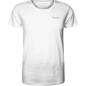 T-SHIRT innen Gendern Unisex 100% organische Bio Baumwolle nachhaltig und fair produziert minimalistisches Design Equality Bild 3