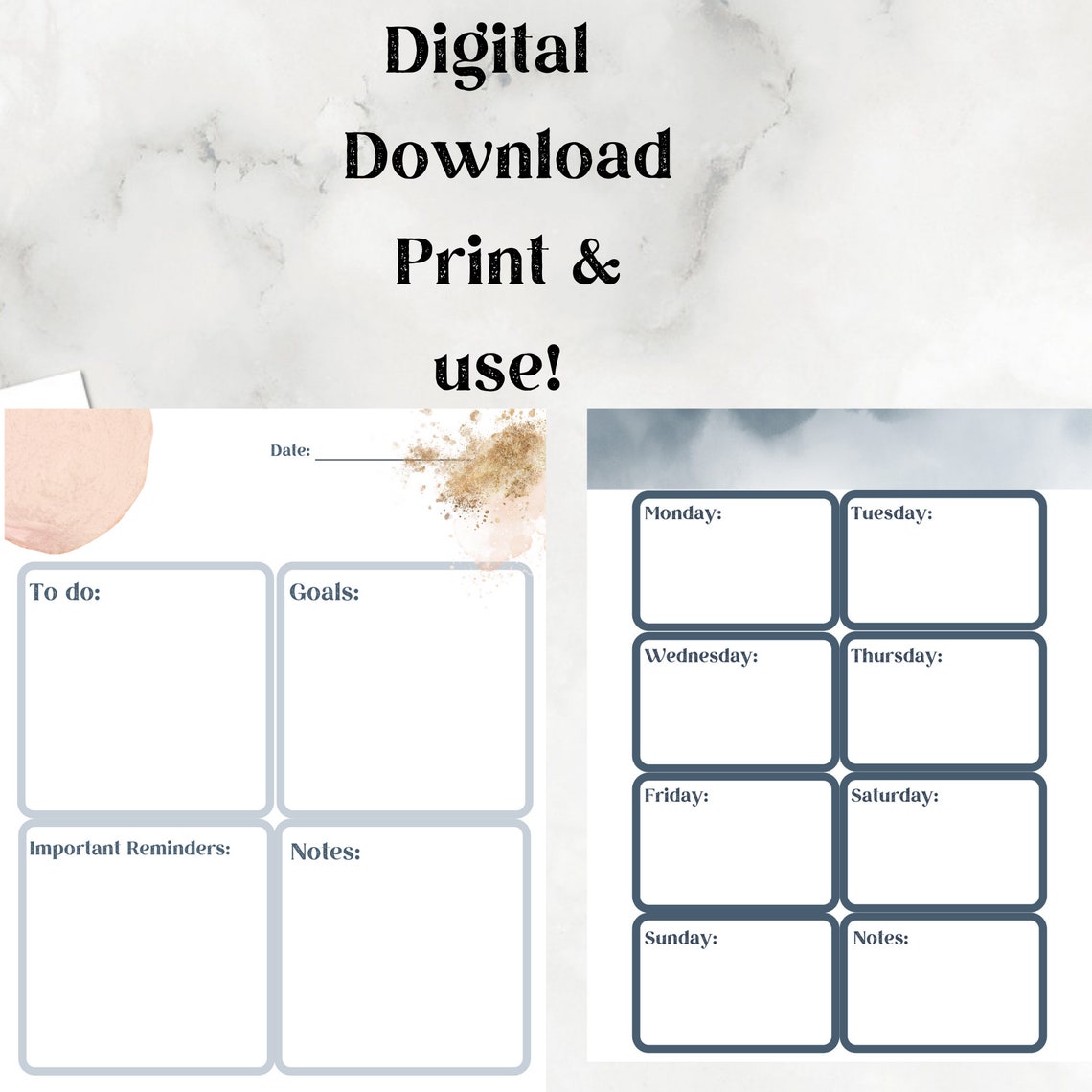Daily Planner Printable, Monthly Planner Printable, Yearly Planner ...