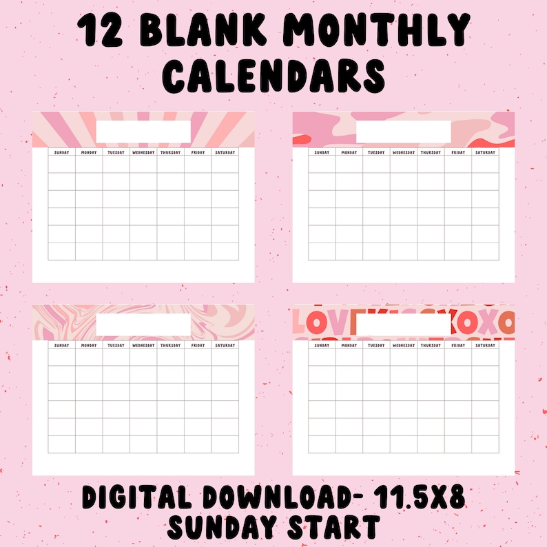 Calendar Template Cute,printable Calendar, Calendar, Cute Printable ...
