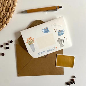 Klappkarte Kleine Auszeit | Gutschein | Zeitgeschenk | Rubbelkarte | Kaffee