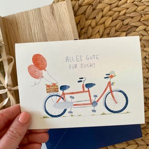 Karte zur Hochzeit "Alles Gute für euch" I Fahrrad I Hochzeitskarte I