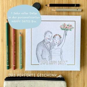 1 Jahr voller unvergesslicher Momente: Verschenke Zeit mit 12 HAPPY DATES Rubbelkarten in einer Box mit Deinem Portrait