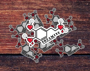 Dopamine Sticker | Mental Health Sticker | Waterproof Sticker | Molecule Sticker | Laptop | Die-Cut Sticker