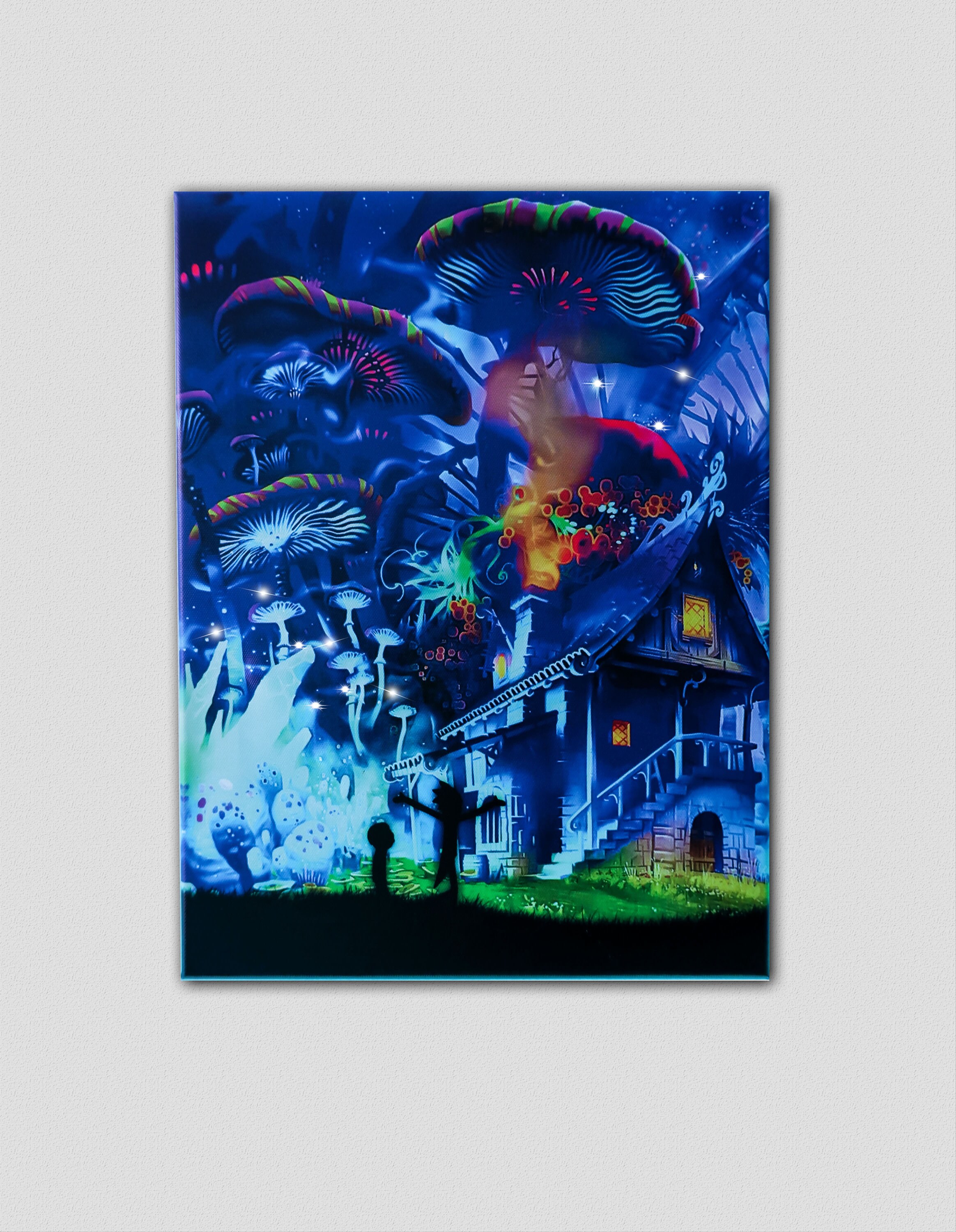Rick and Morty Lightup Mushroom World Canvas LED Canvas Etsy UK