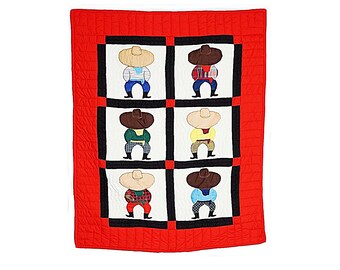 Beautiful, Colorful, Handmade Quilt for Children - Cowboy Theme