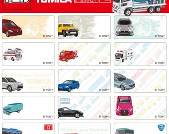 Tomica Cars Waterproof Name Sticker Label, Daycare Label, School Supply Sticker, Personalize Gift Label, Child Label Kids Bottle