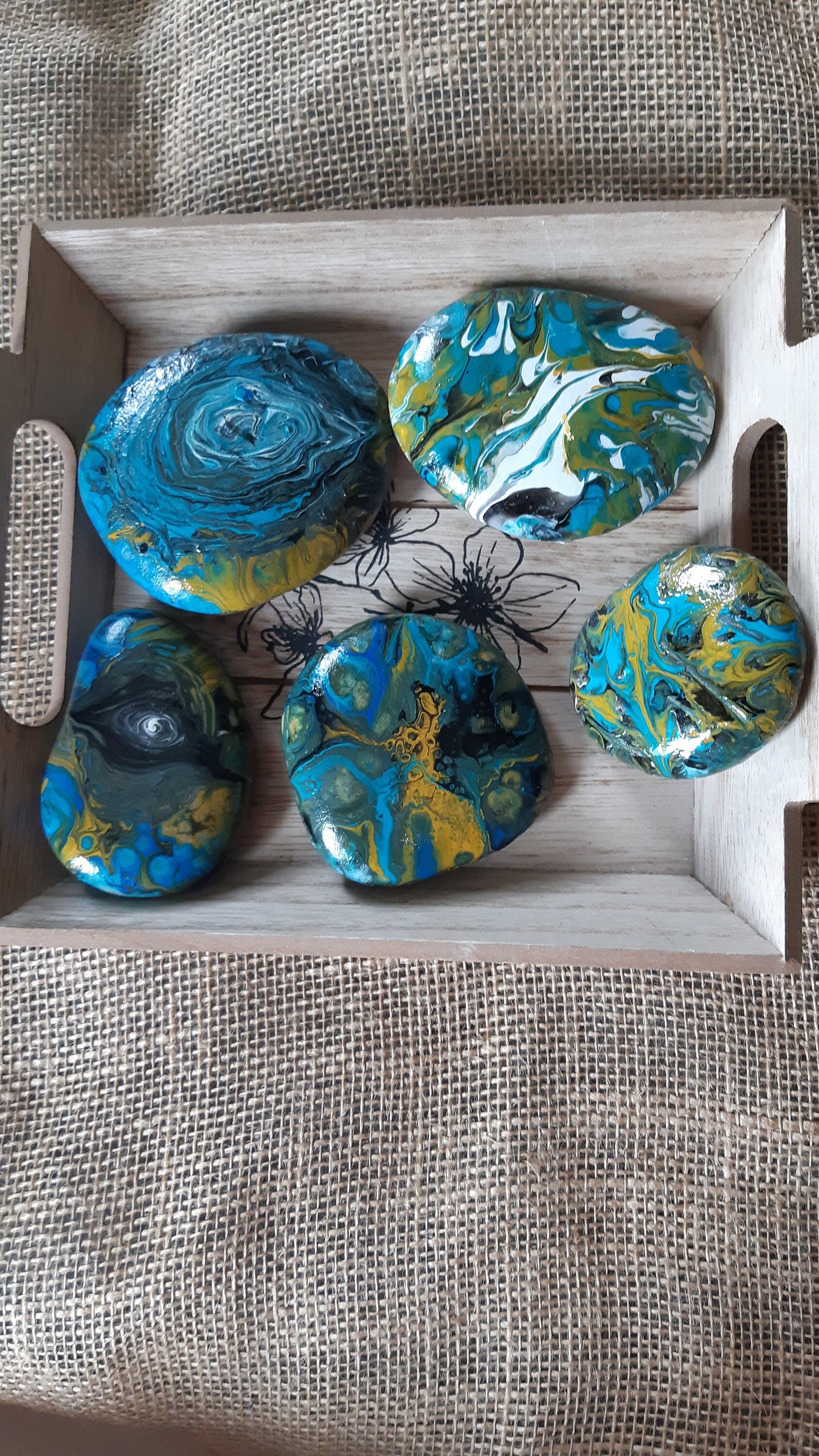 Galets Technique Pouring Acrylique