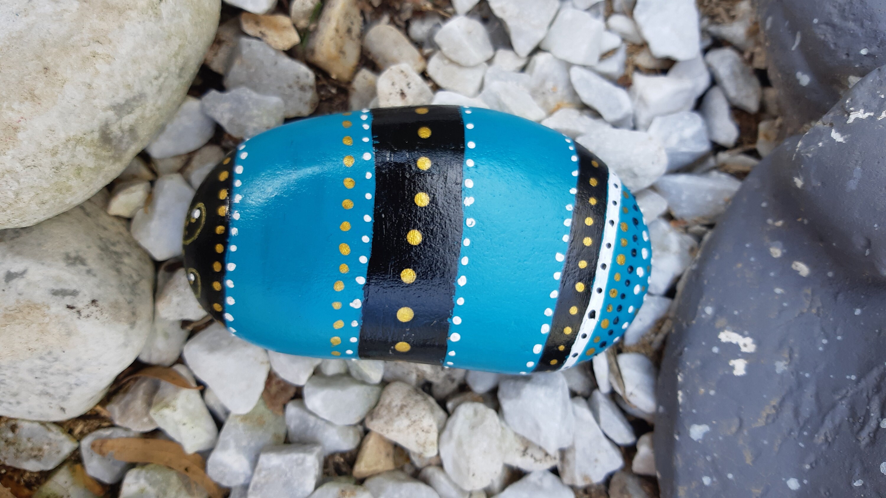 Galet Peint à La Main Acrylique