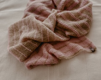 Hand Knitted Alpaca Silk Shawl, Women's Wool Scarf