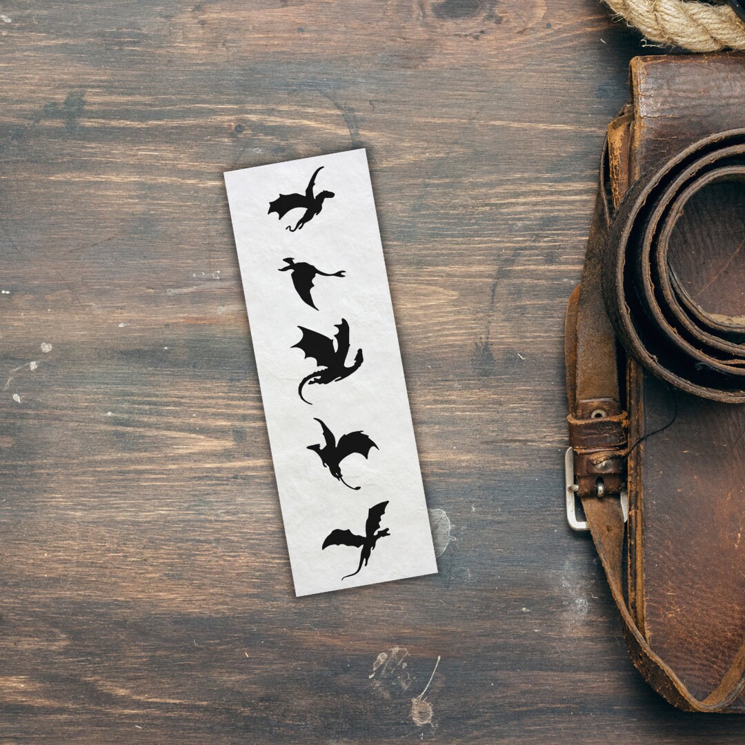 Bookmark With Dragons 2x6in 5x15cm SET OF 4 BOOKMARKS Gift for Book Lover Fourth Wing & Iron
