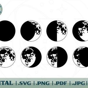 Lunar Phases Bundle - Silhouette SVG Pack