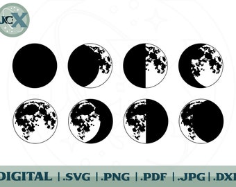 Lunar Phases Bundel - Silhouette SVG Pack