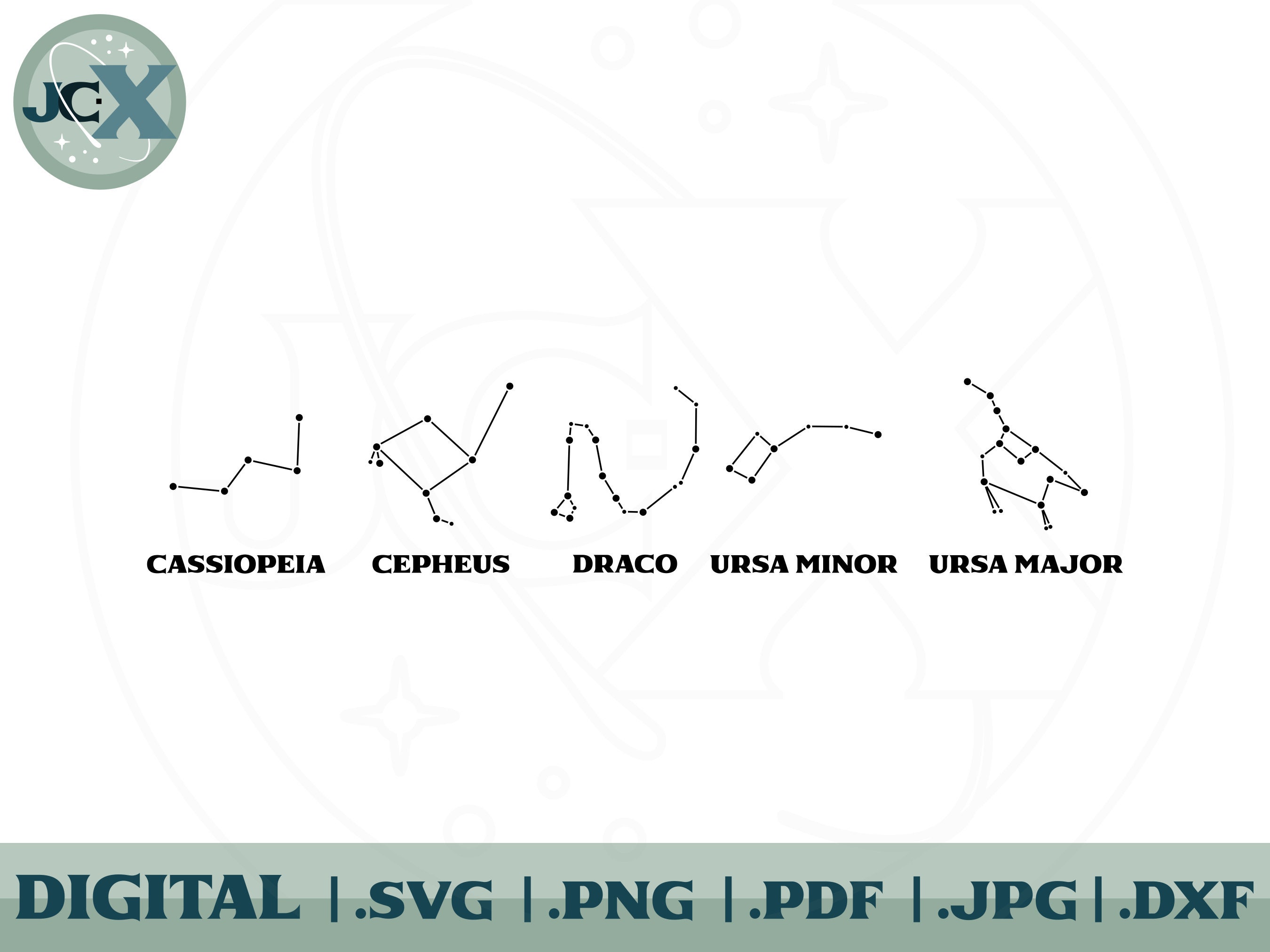 Northern Circumpolar Constellation Bundle - Silhouet SVG Pack