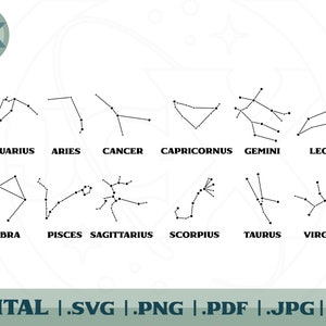 Zodiac Constellation Bundle - Silhouette SVG Pack