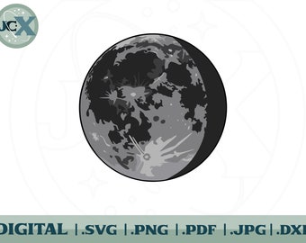 Luna ( Luna ) - LAYERED SVG - Ilustración